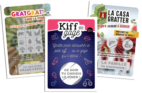 Cartes à gratter et étiquettes papier Mimigrandit